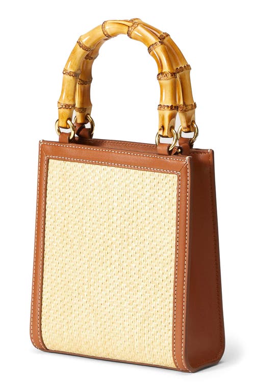 Veronica Beard Small Bamboo Raffia Shopper In Beige Hazelwood