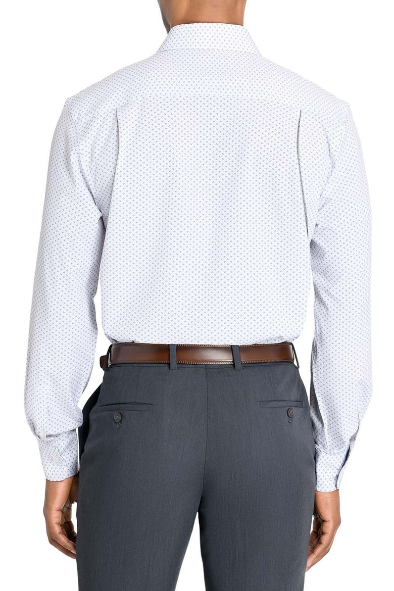 Regular Fit Dash Print Performance Dress Shirt, Alternate, color, WHITE/ BLACK