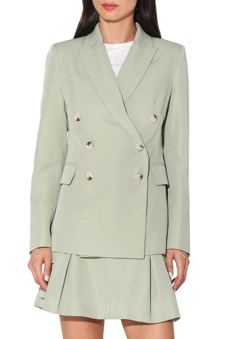 Tilda Double Breasted Blazer Jacket, Main, color, JADE