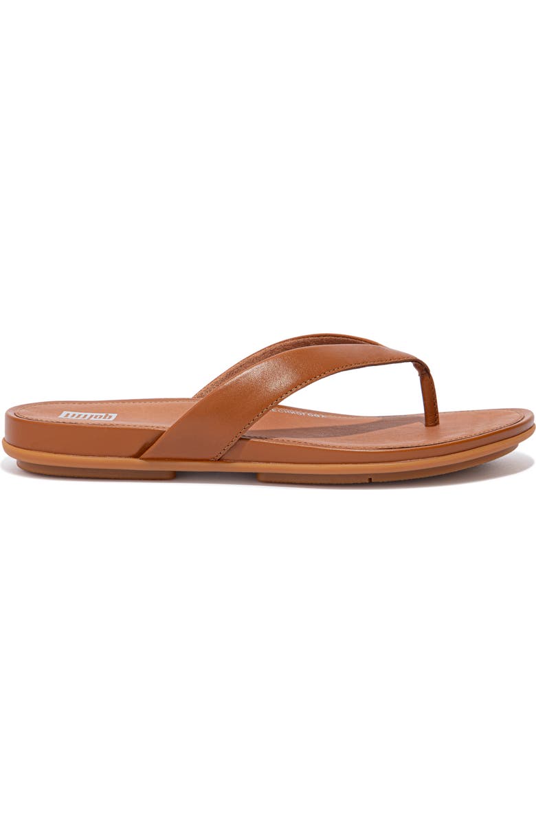 FitFlop Gracie Leather Flip-Flops, Alternate, color, Light Tan