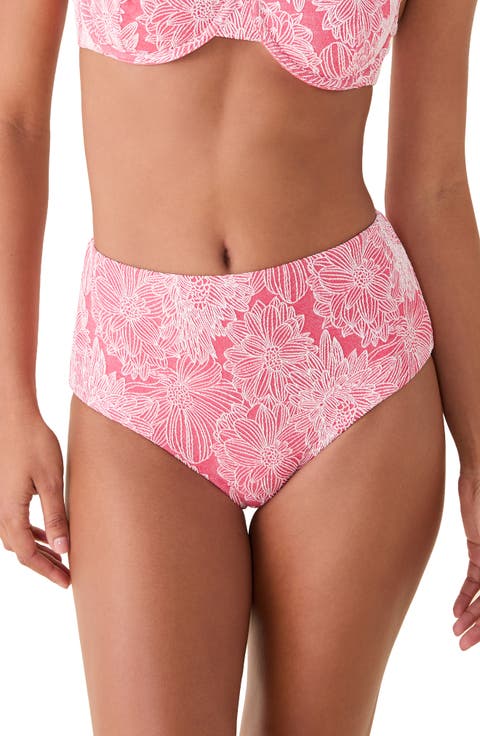 The High Waist Floral Jacquard Bikini Bottoms