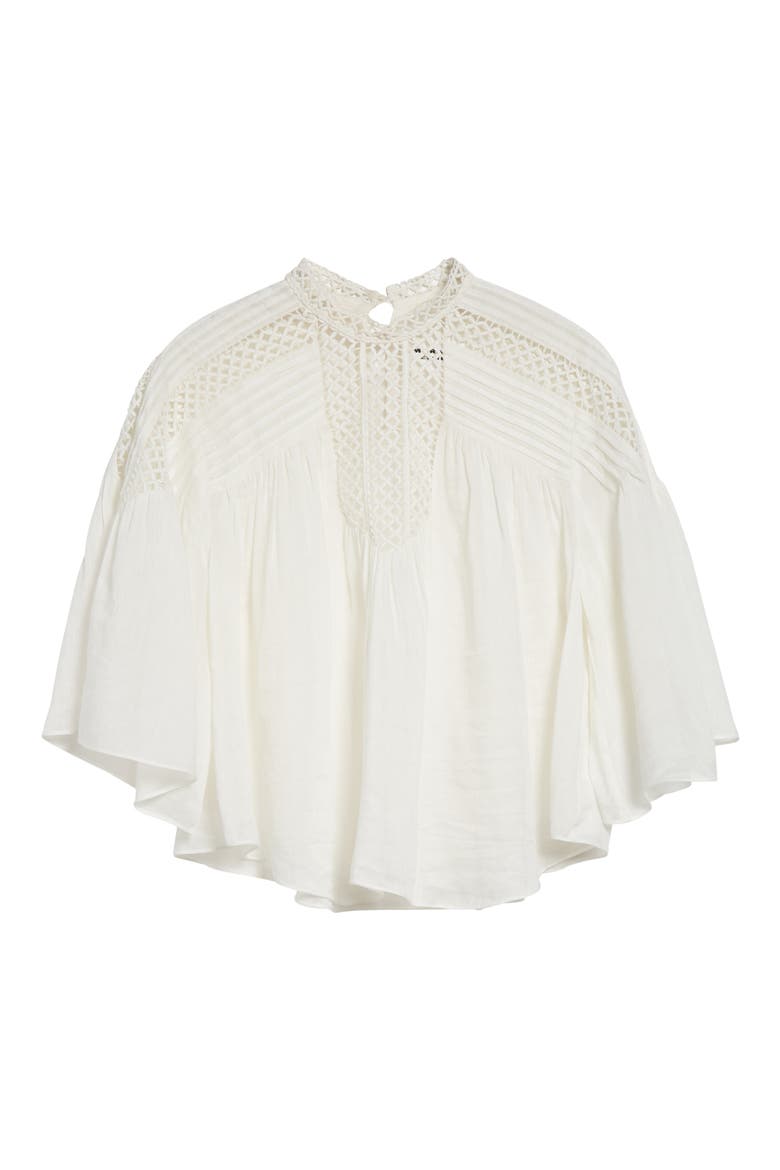 Parina Lace & Pintuck Top, Alternate, color, WHITE