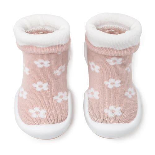 Komuello Baby Girl First Walk Sock Shoes Daisies - Mauve  product