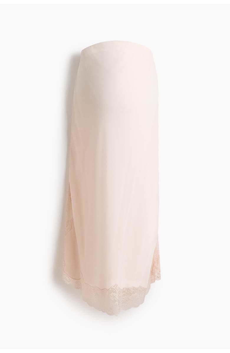 H&M Mama Lace-trimmed Viscose Skirt, Main, color, Light Pink