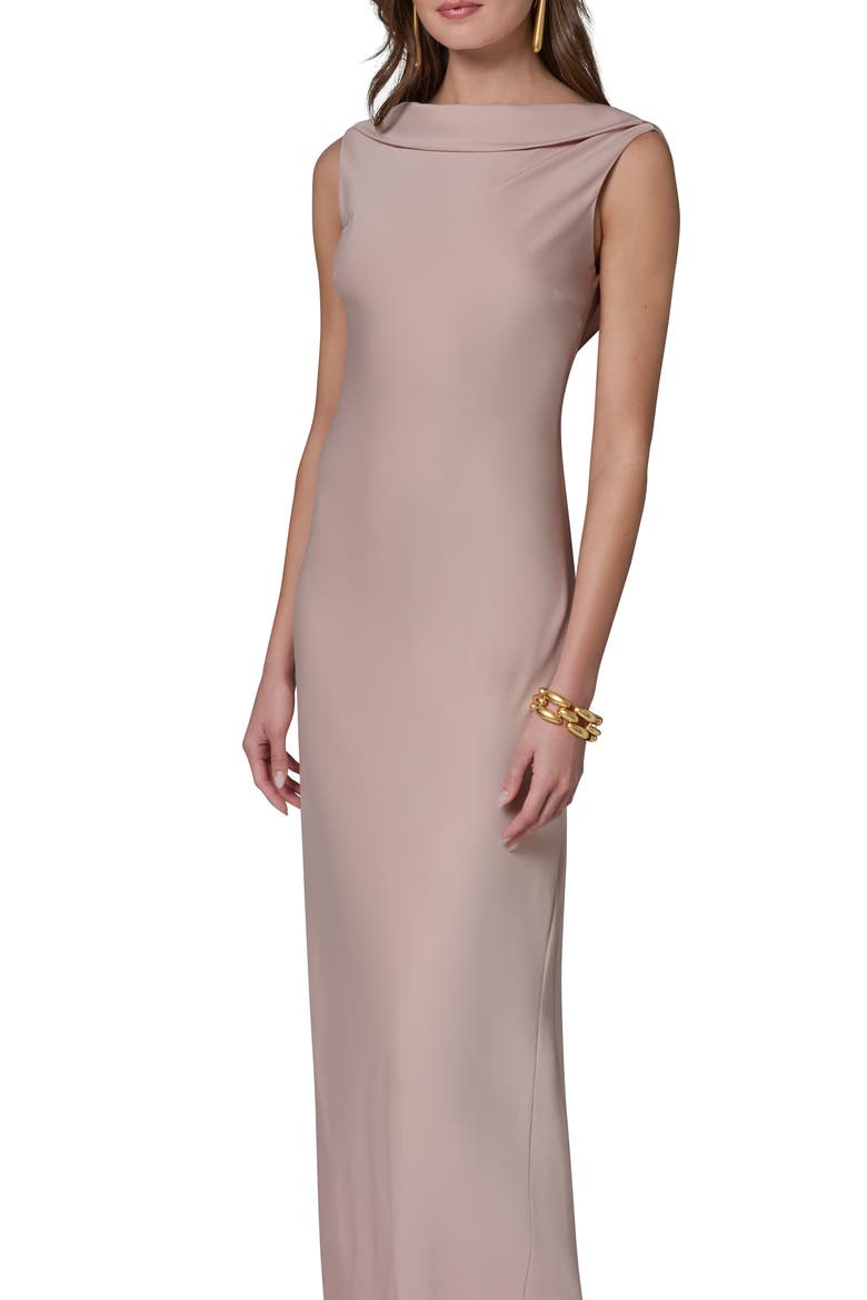Ruffle Satin Gown, Alternate, color, SNOW PETAL