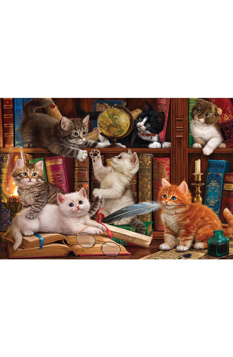 Anatolian Kittens in the Library 500 piece Jigsaw Puzzle for Adults, Alternate, color,