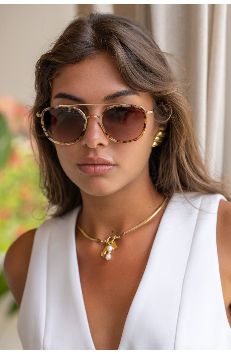 FREYRS Eyewear Weston Round Sunglasses, Alternate, color, Brown Pearl