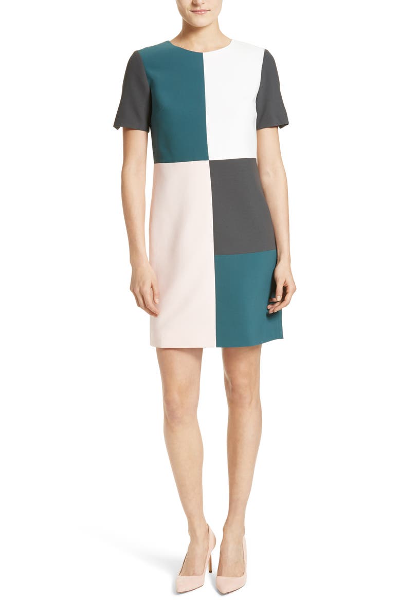 Ardell Colorblock Dress, Main, color, TEAL
