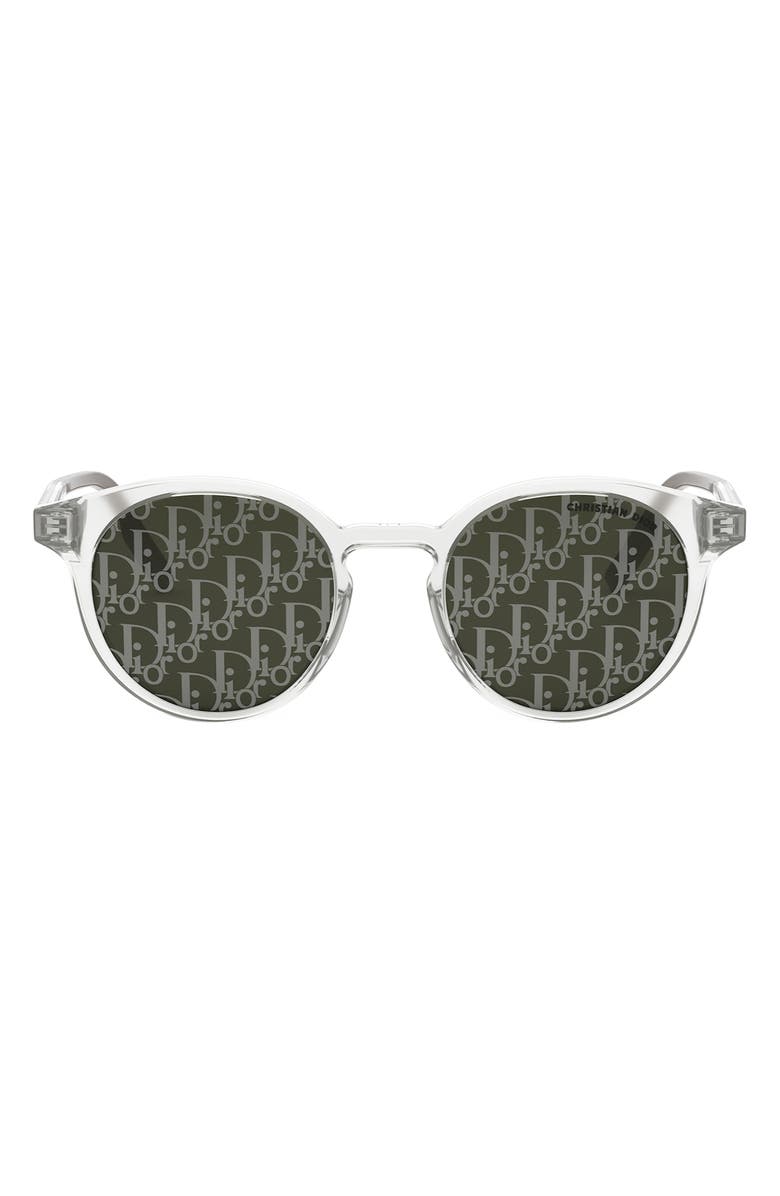 DIOR 'DiorTag R1I 49mm Small Mirror Round Sunglasses, Main, color, Grey/ Other / Smoke Mirror