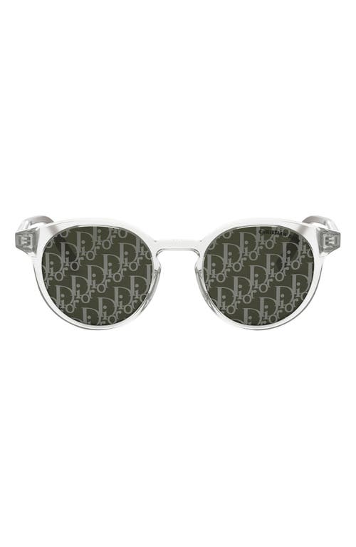 Dior Tag R1i 49mm Small Mirror Round Sunglasses In Green