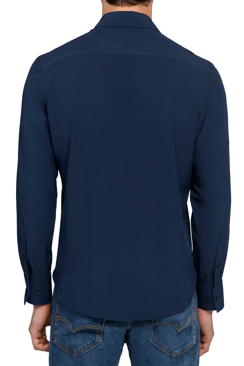 Solid Woven Long Sleeve Basic, Alternate, color, NAVY
