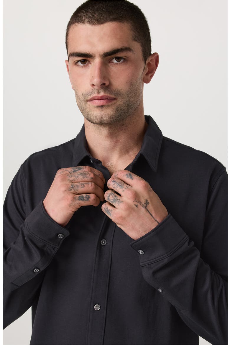 Classic Fit Oxford Piqué Button-Up Shirt, Alternate, color, BLACK