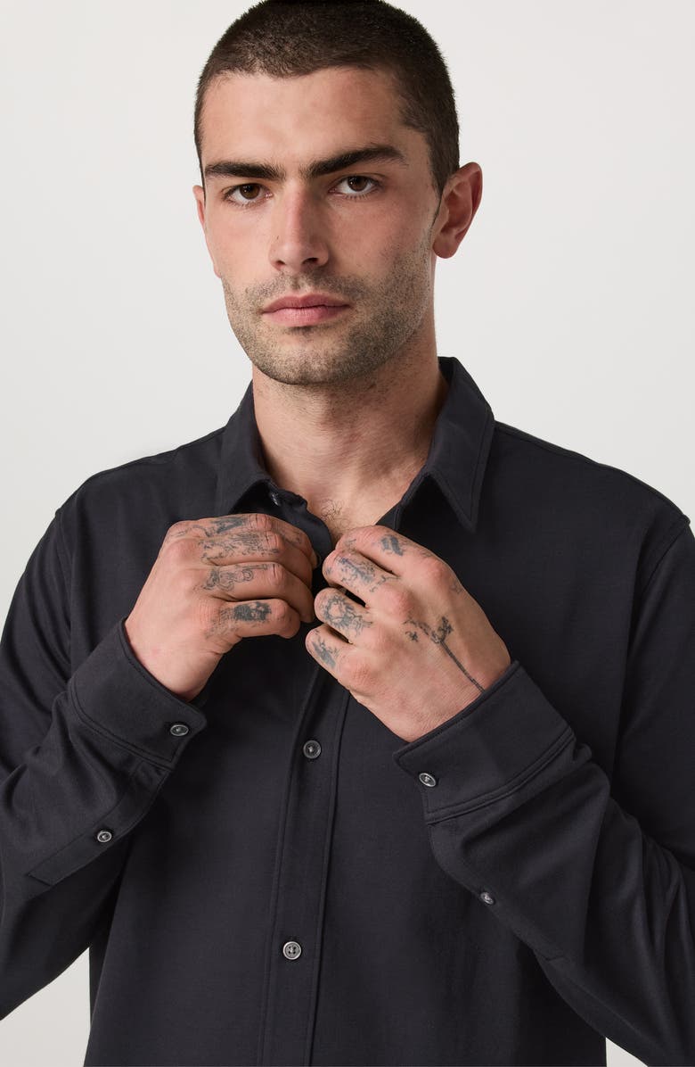 Vuori Classic Fit Oxford Piqué Button-Up Shirt, Alternate, color, Black