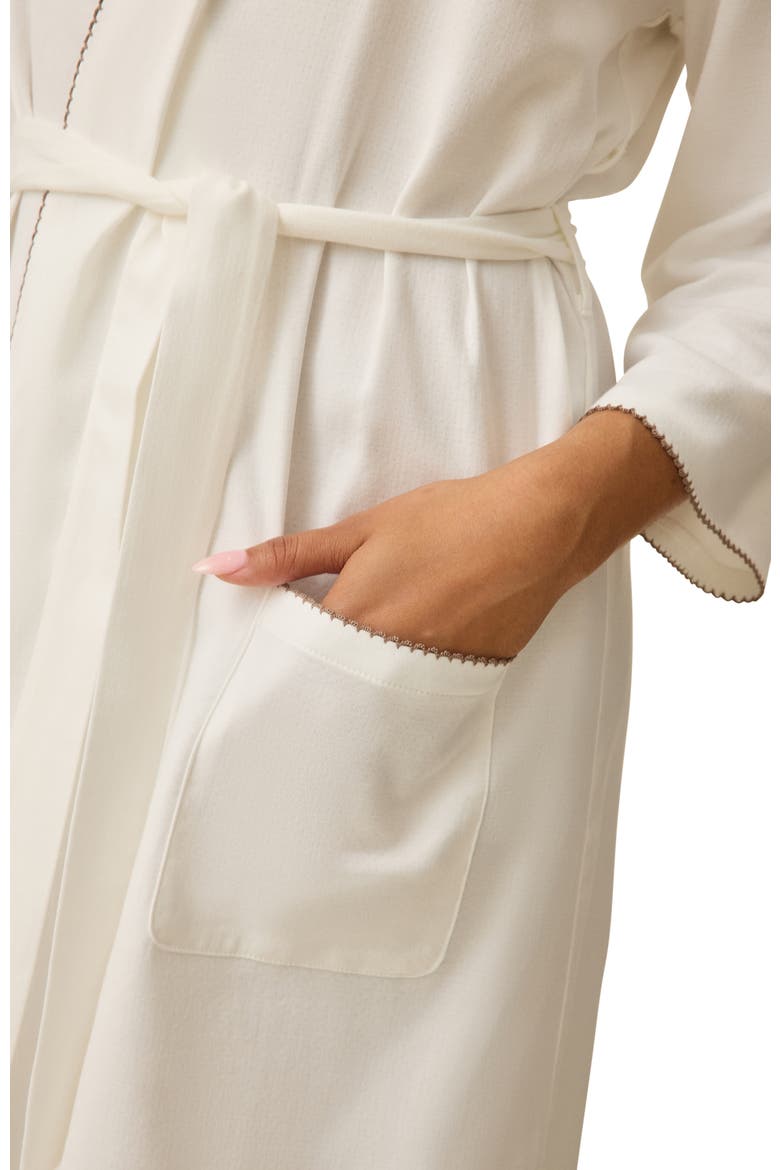 Cotton Blend Robe, Alternate, color, Ivory