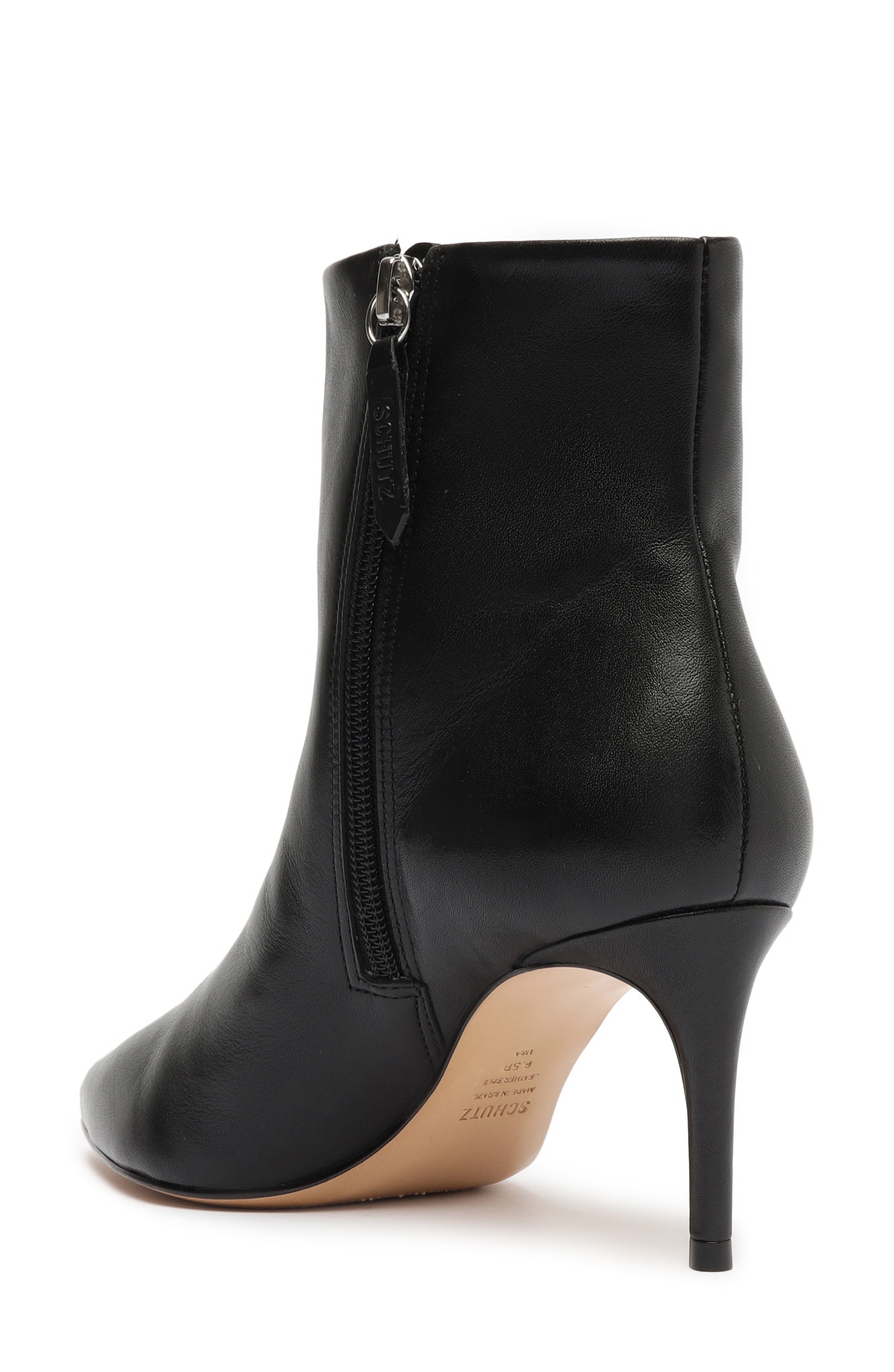 Schutz Mikki Mid Pointed Toe Bootie, Alternate, color, Black