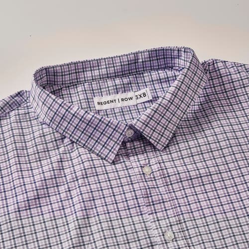 Regent Row Big And Tall Stanton Shirt Short Sleeve Button Down In White-pink-microcheck-35
