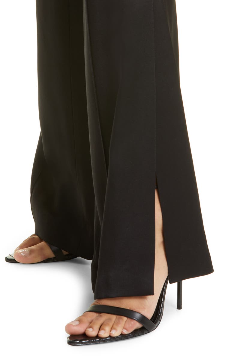 LAPOINTE High Waist Double Face Satin Flare Trousers, Alternate, color, 