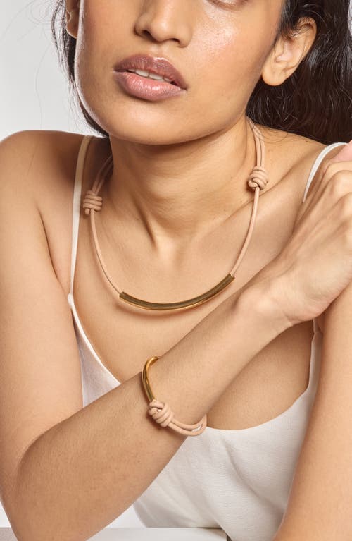Lady Grey Leather Bond Necklace