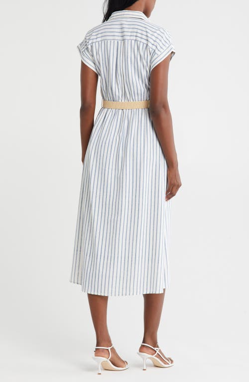 Zoe And Claire Striped Belted Shirtdress