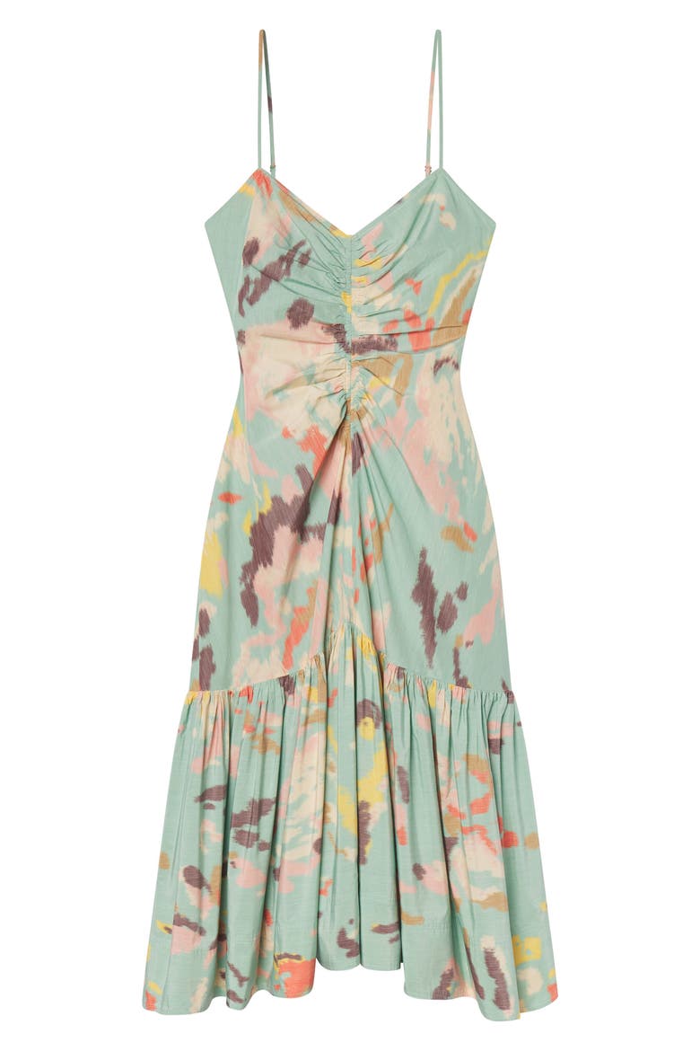 Lindsey Print Ruched Dress, Alternate, color, MINT MULTI