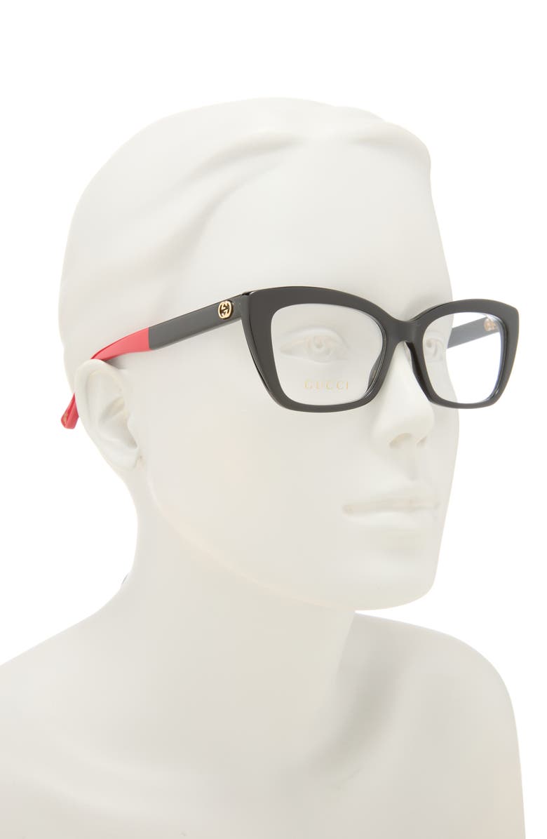 Gucci 51mm Cat Eye Optical Glasses, Alternate, color,