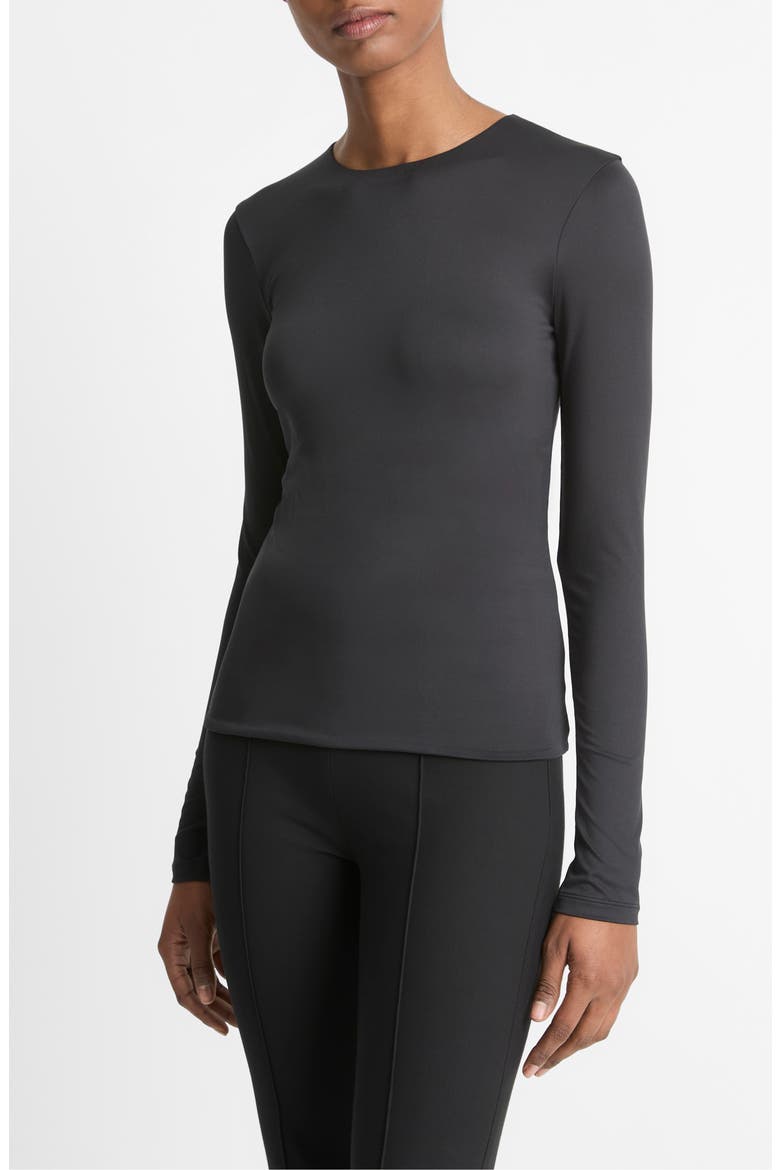 Long Sleeve Knit Top, Alternate, color, BLACK