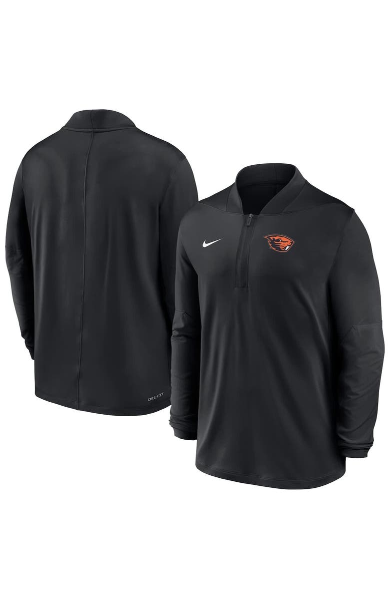 Nike Men's Nike Black Oregon State Beavers Dri-FIT Half-Zip Pullover, Alternate, color, Black