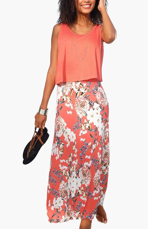 Women's Layered Look Maxi Dress