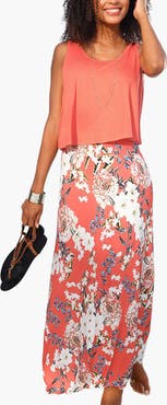 LASCANA Women's Layered Look Maxi Dress