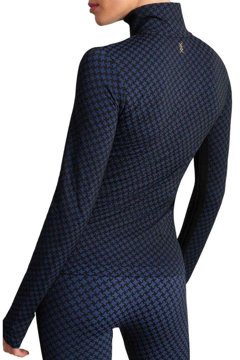 Houndstooth Seamless Half-Zip Pullover, Alternate, color, NAVY BLUE HOUNDS