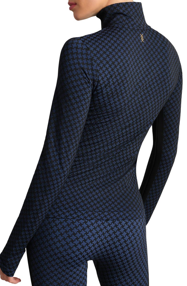 Rhone Houndstooth Seamless Half-Zip Pullover, Alternate, color, Navy Blue Hounds