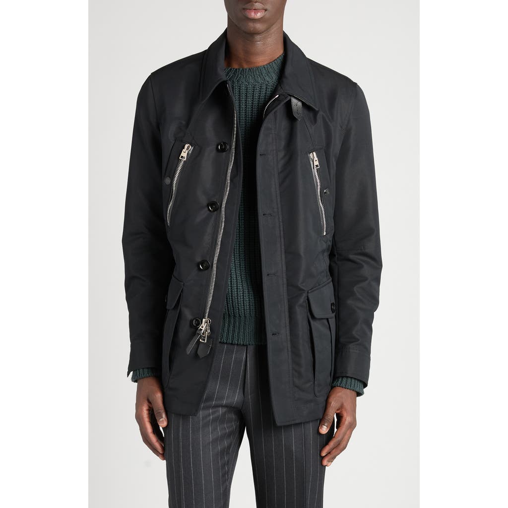 Tom Ford Cotton Blend Field Jacket In Black