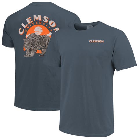 Men's  Navy Clemson Tigers Comfort Colors Team Statue T-Shirt
