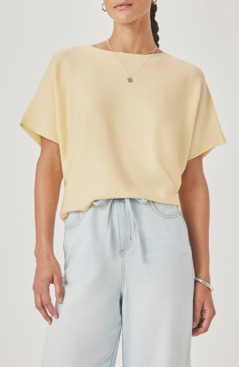 Splendid Christa Short Sleeve Sweater, Main, color, Honeysuckle Yellow