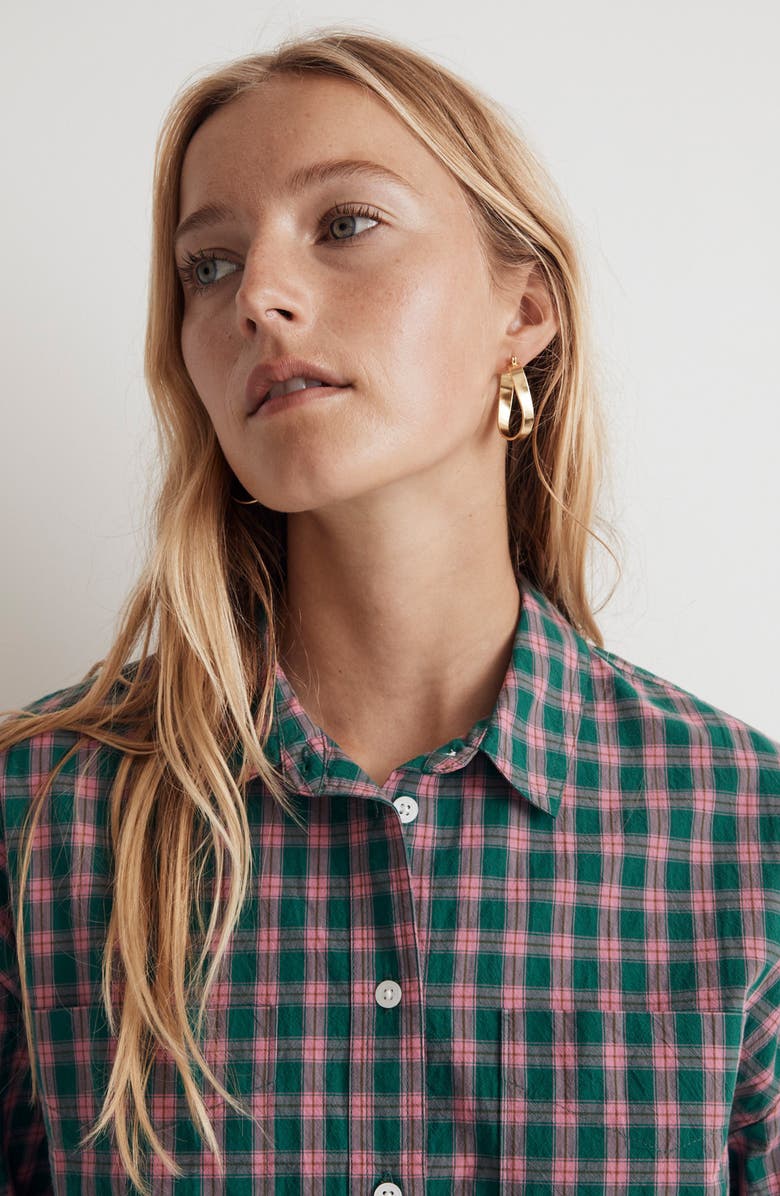 Madewell The Signature Plaid Poplin Crop Shirt, Alternate, color,