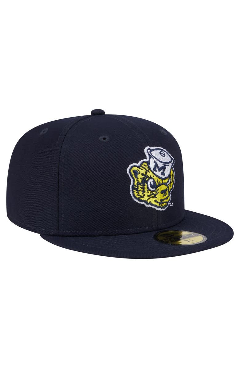 New Era Men's New Era Navy Michigan Wolverines Vault 59FIFTY Fitted Hat, Alternate, color, 