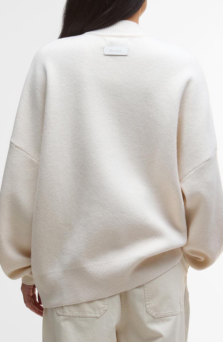 Barbour Milda Cotton & Wool Bomber Cardigan, Alternate, color, Birch