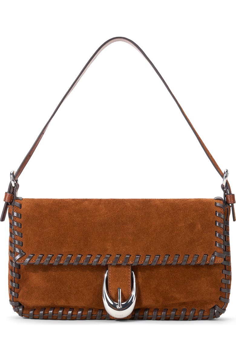 STAUD Harlow Suede Shoulder Bag, Main, color, Tabacco/ Espresso