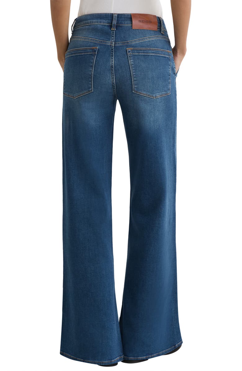 Reiss Addie Wide Leg Jeans, Alternate, color, Mid Blue