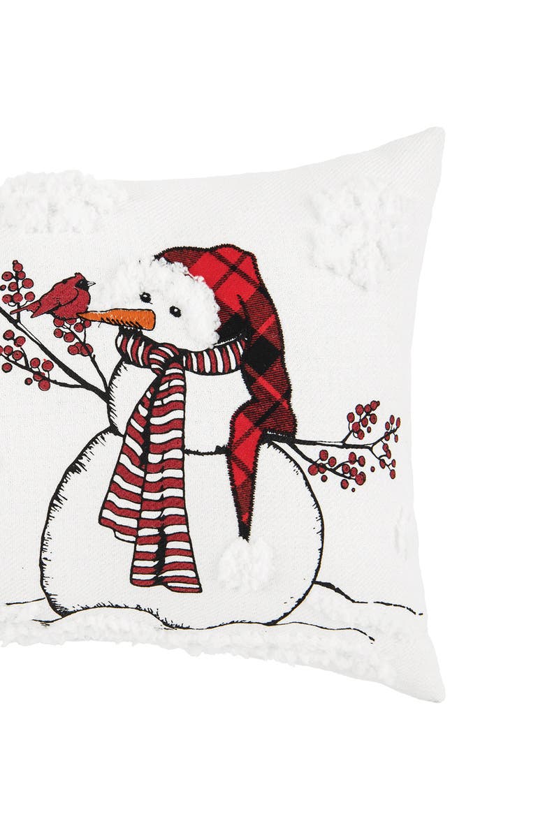 C&F Home Snowman Embroidered Christmas Throw Pillow, 13" x 20", Alternate, color, White