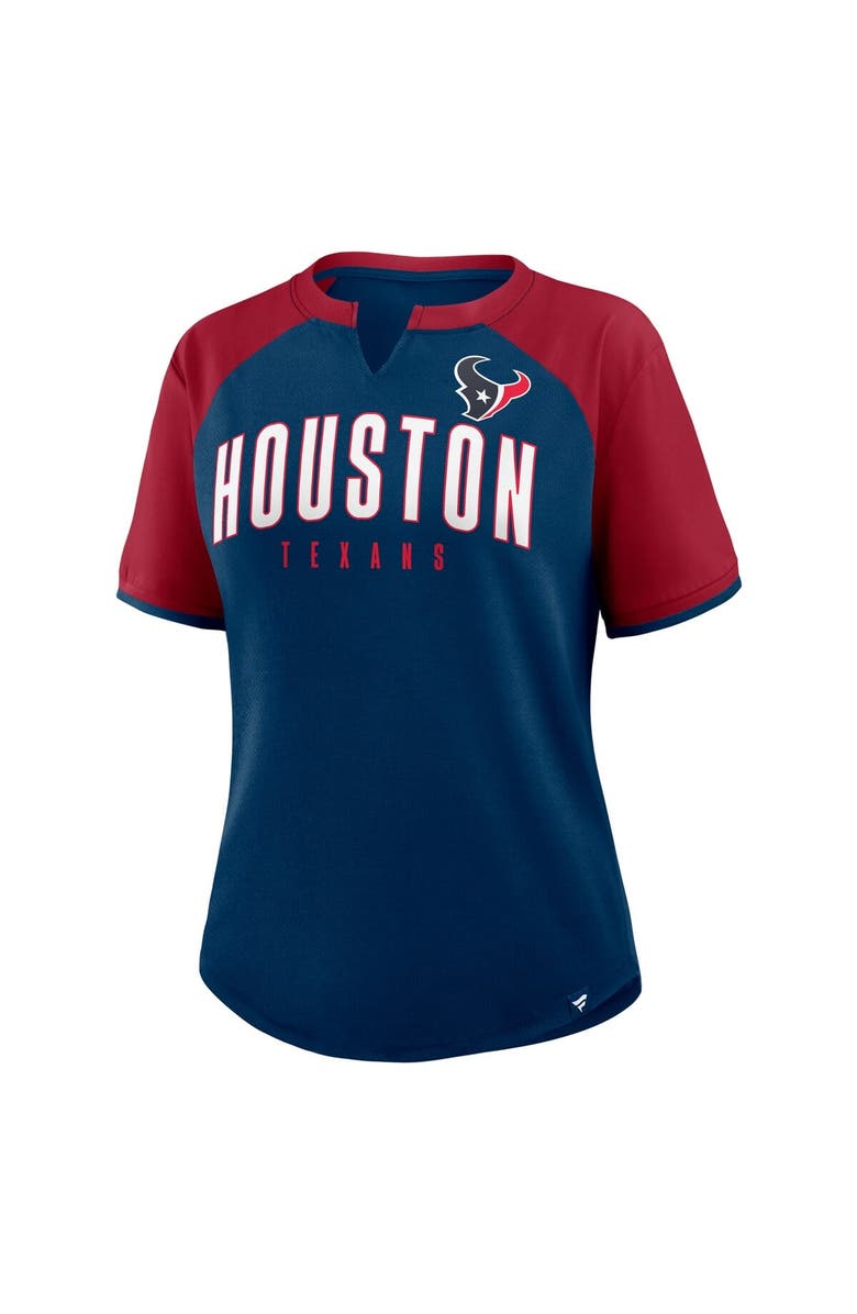 FANATICS Women's Fanatics Navy/Red Houston Texans Height Advantage T-Shirt, Alternate, color, Navy