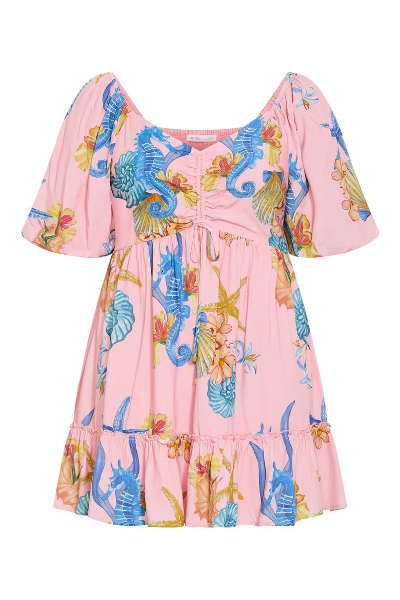 Giselle Seahorse Print Minidress, Alternate, color, SEAHORSE PRINT