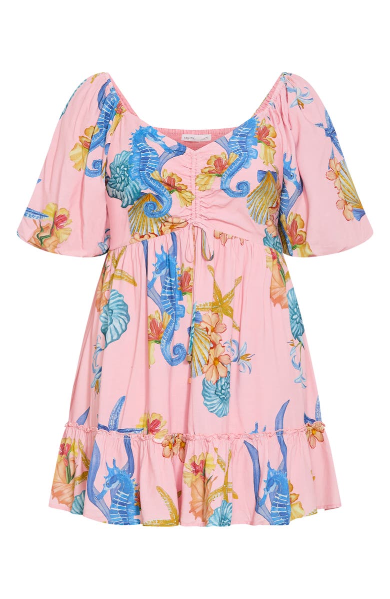 City Chic Giselle Seahorse Print Minidress, Alternate, color, 
