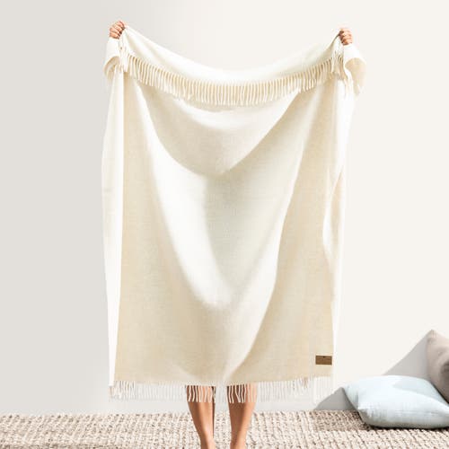 Lands Downunder Juno Cashmere Throw In White