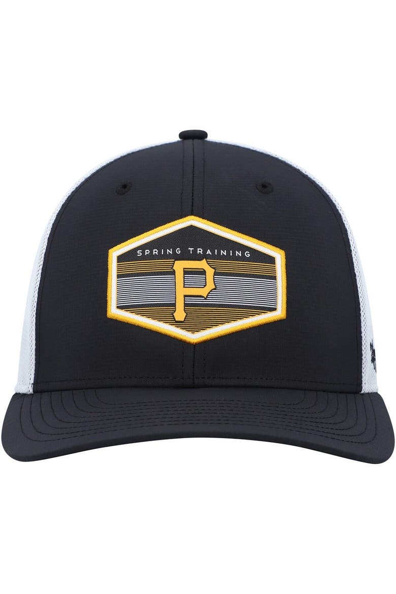 Men's '47 Black/White Pittsburgh Pirates Spring Training Burgess Trucker Adjustable Hat, Alternate, color, Black
