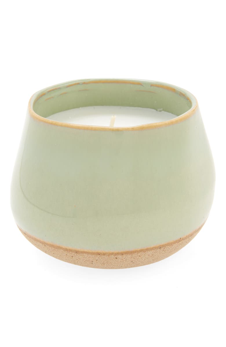 Anthropologie Home Mediterranean Amber & Citron Ceramic Dip Dye Candle, Main, color,