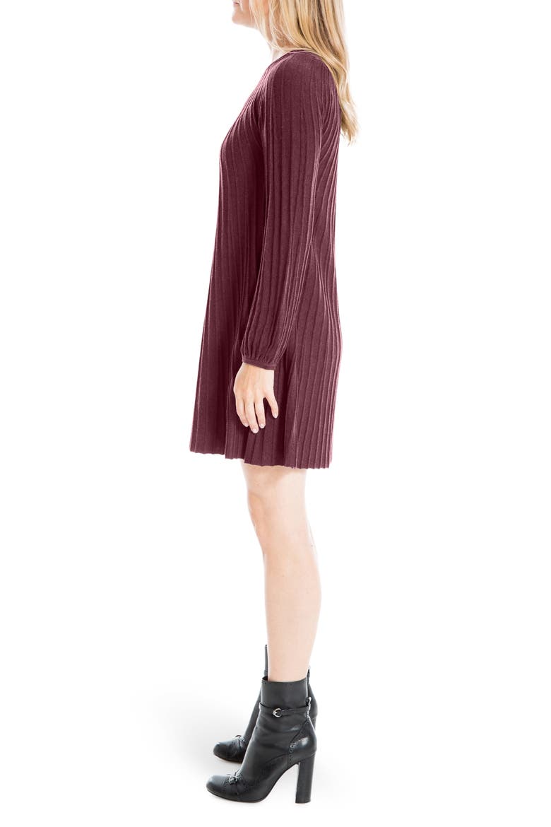 Long Sleeve A-Line Sweater Dress, Alternate, color, WINE