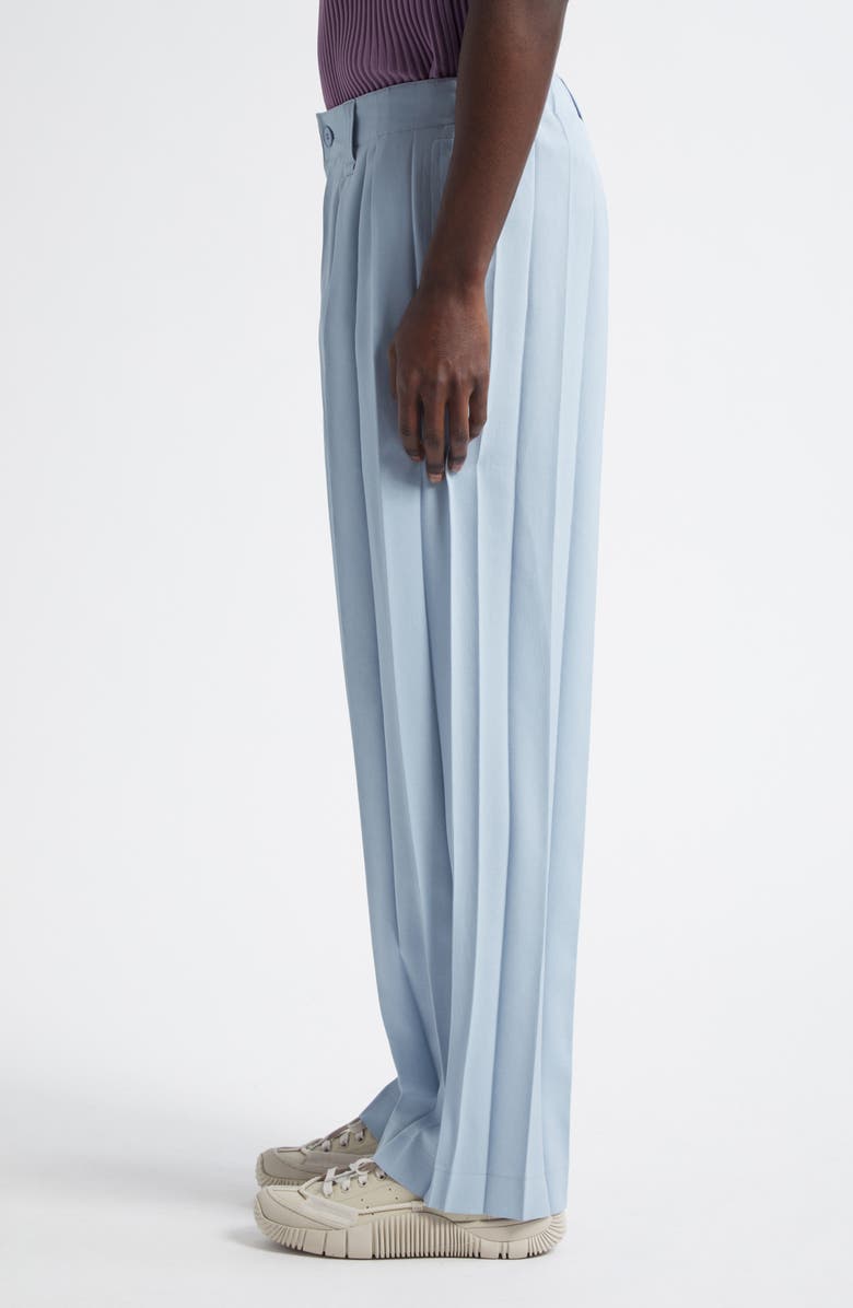 Homme Plissé Issey Miyake Edge Ensemble Pleated Straight Leg Pants, Alternate, color, Blue
