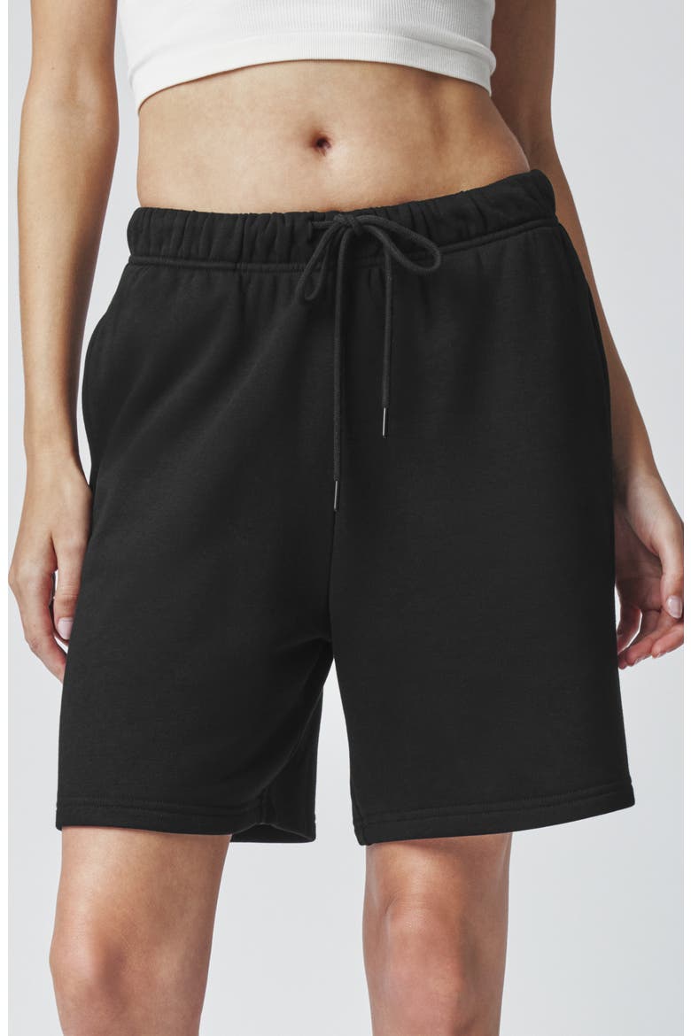 Cozy Crush Boyfriend Shorts, Alternate, color, BLACK
