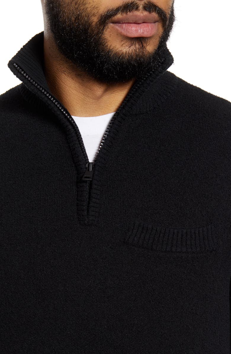 Club Monaco Quarter Zip Bouclé Sweater, Alternate, color, 